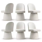 Set of 6 Modern 360 Swivel Armless Dining Chairs with Pedestal-style Base, Elegant Accent Chairs for Kitchen, Dining Room, or Office-Panipeachy