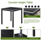 Modern 5-Piece Dining Set with Square Counter Height Table & 4 Upholstered Chairs