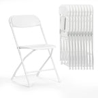10 Pack Plastic Folding Chair 350lb. Capacity for Events Office Wedding Party Picnic Kitchen Dining