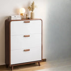 Traditional Hidden Adjustable 3 Tiers Solid Wood Shoe Cabinet