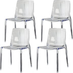 Amber Acrylic Armless Low Back Dining Chair