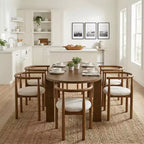 Set da pranzo ovale da 7 pezzi, set da pranzo per 6, set da tavolo da cucina grande da 71'' con 6 sedie da pranzo imbottite, noce - Christopher Knight Home
