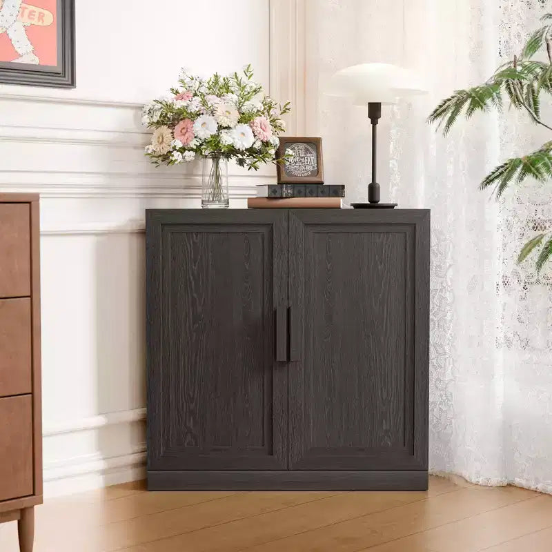 Dovelina Corner Cabinet with Adjustable Shelves Sideboard Buffet Wine Cabinet Kitchen and Dining Cabinet with Wood Doors - 31H x 31W, 36H x 31W
