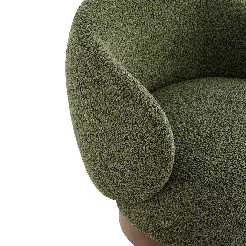 Spruce&Spring Upholstered Swivel Accent Barrel Chair with Wood Base