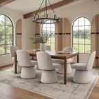 Set of 6 Modern 360 Swivel Armless Dining Chairs with Pedestal-style Base, Elegant Accent Chairs for Kitchen, Dining Room, or Office-Panipeachy