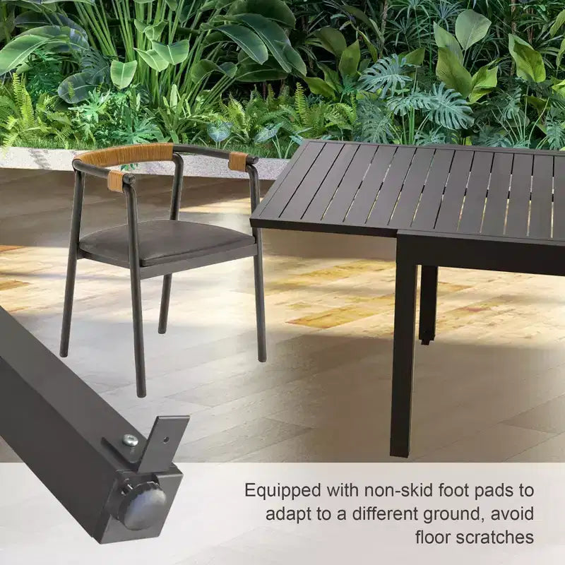 Okak Dining Table Aluminum Patio Extendable Dining Room Table Kitchen Table for Dining Room