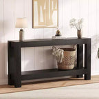 63 Entryway Console Table with 2 Drawers, Narrow Wooden Sofa Table for Living Room, Hallway, or Foyer, Accent Storage Table