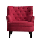 Moser Bay Mignon Poltrona Accent con Schienale Alto Trapuntato, Velluto/Lino, 76 cm