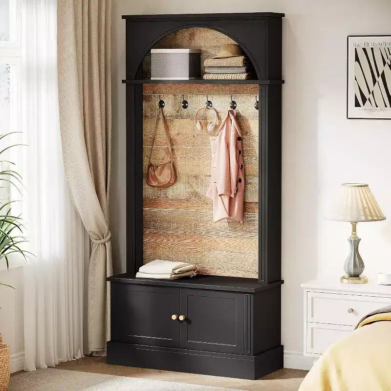 Lantine 70.86 Hall Tree with Bench, 4-in-1 Entryway Storage: Coat Rack, Shoe Shelf, Mudroom Bench for Hallway