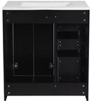 30 Single Sink Bathroom Vanity with Cabinet & 3 Drawers – Black / Blue / Green / Indigo / White