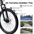 Mountain bike Okak 26" con freni a disco, bici per adulti a 21 velocità con telaio durevole e doppia sospensione posteriore, bicicletta per ciclismo urbano