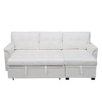 Convertible Reversible Sectional Sofa with Pull-Out Sleeper Bed, Hidden Storage Chaise, and Durable Legs