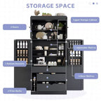 77H Freestanding Kitchen Pantry, Farmhouse Storage Cabinet with Adjustable Shelves, Door Shelves, Drawers & Wine Racks - ModernLuxe