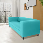 Mid Century Modern 3 Seater Sofa Faux Leather Solid Wood Frame Upholstered