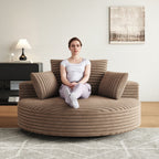Corduroy Chenille Foam Single Swivel Chair