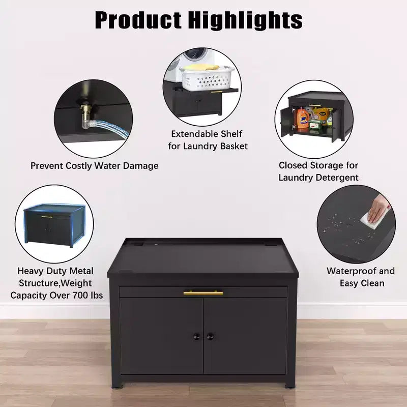 Black / White Heavy-Duty Metal Washer & Dryer Pedestal Stand – Single Unit, Anti-Vibration