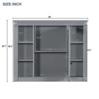 36'' Modern Bathroom Vanity with Top Sink and Mirror Cabinet,2 Doors and 2 Drawers