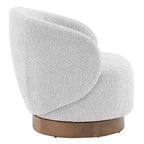 Spruce&Spring Upholstered Swivel Accent Barrel Chair with Wood Base