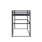 Twin Metal Loft Bed  Guard Rails & Flat Ladder