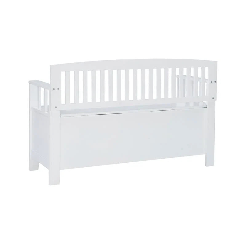 Migdalia Flip Top Slat Back Storage Entryway Bench