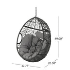 Fauteuil suspendu d'extérieur en osier imperméable avec coussins, siège hamac – Capacité de 136 kg