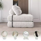 Full Corduroy Folding Sofa Bed Futon, Floor Convertible Sleeper Chair with Pillow & Back Support