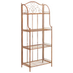SAFAVIEH Bryn Étagère de boulanger d'extérieur victorienne en fer forgé à 4 niveaux - 63,5 cm l x 38,1 cm P x 160 cm H - 25L x 15P x 63H