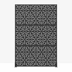 MAYEERTY Room Divider Screen Francis Rice Pattern Black Galvanized Sheet 72x47x2in 3-Piece Set 3-Piece Set