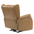Genuine Leather Power Recliner with USB Port – Wingback Nailhead Set of 2