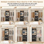 Besiost 4-9 Ft Wooden Closet Organizer System with 4 Drawers, 4 Hanging Rods & Shelving Towers