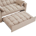 Divano letto a due posti 4 in 1 con braccioli e tasche portaoggetti, divano letto estraibile multifunzionale trapuntato con schienale regolabile