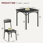 Dining Table Set for 2, Kitchen Table with Upholstered Chairs for 2