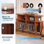 COZONY 6-Bottle Storage Cabinet w/ Glass Holder & Open Shelves for Kitchen, Dining Room & Living Area