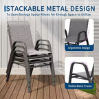 Patio Chairs,Outdoor Stackable Dining Chairs Set of 4/6 All Weather Lightweight Textilene Outdoor Chair Sets with Armrests for Backyard,Pool Deck
