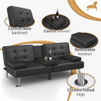 Divano letto futon convertibile Homall con portabicchieri e cuscini
