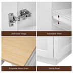 82.7 Wooden 4-6 Person Kitchen Island with Extendable Dining Table and Double-sized Storage