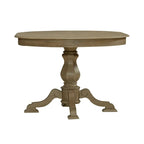Magnolia Manor Round Pedestal Dining Table with Expandable Leaves - 2 Finishes
