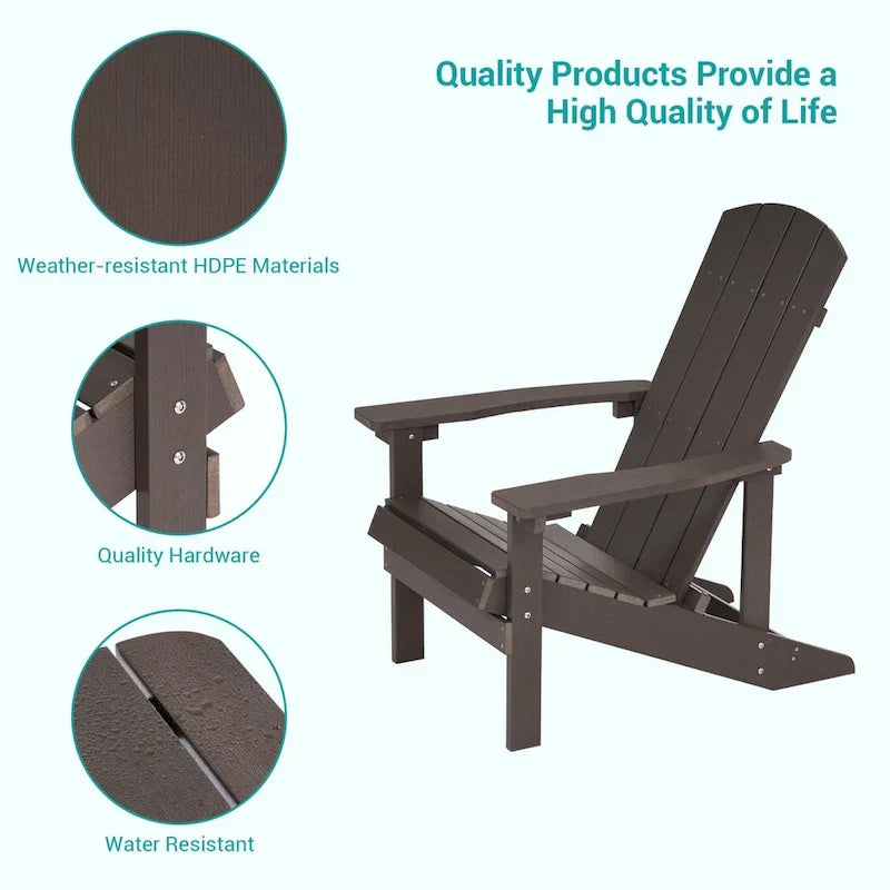 Bonosuki Weather-resistant Wood Outdoor Adirondack Chairs-Set of 4