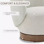 Spruce&Spring Upholstered Swivel Accent Barrel Chair with Wood Base