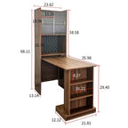 GDFStudio Sinclair Modern 36 Wood Folding Study Table with Storage
