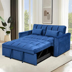 Causeuse moderne en velours avec dossier inclinable et poches, 2 places – Gris foncé / Gris clair / Bleu / Noir