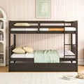 Letto a castello moderno in legno a due piani con letto estraibile, convertibile in 2 letti
