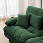 L Shaped Loveseat Sofa Chenille Sectional Couch with Lumbar Pillows