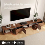 Mobile TV moderno allungabile e retrattile con 4 cassetti, fino a 261 cm - 78,54P x 15,74L x 13,78A