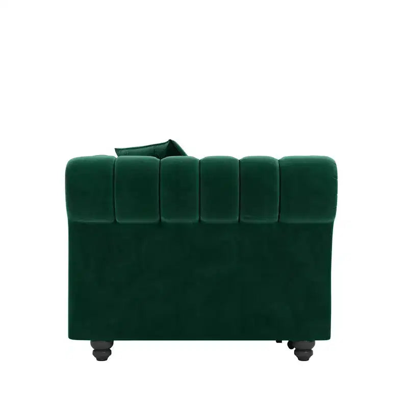 Whisen Velvet 3-in-1 King Size Pull-Out Sofa Bed & Convertible Sleeper Sofa with Movable Ottoman, Tufted Design