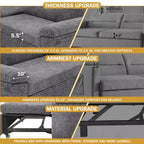 Dyonery 3-in-1 Convertible Sofa Bed, Pull Out Sleeper Sofa with Adjustable Backrest
