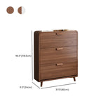 Traditional Hidden Adjustable 3 Tiers Solid Wood Shoe Cabinet