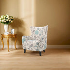 Fauteuil rembourré à dossier haut avec pieds en bois Modern Retro 30.25 pour le salon