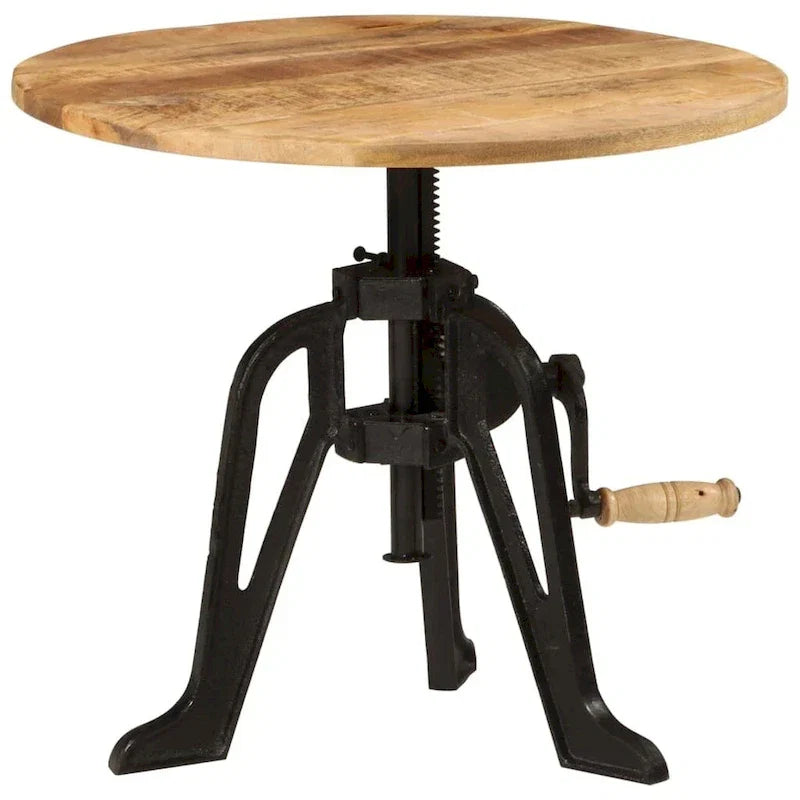 vidaXL Side Table Round Coffee End Table Sofa Table Solid Wood and Cast Iron