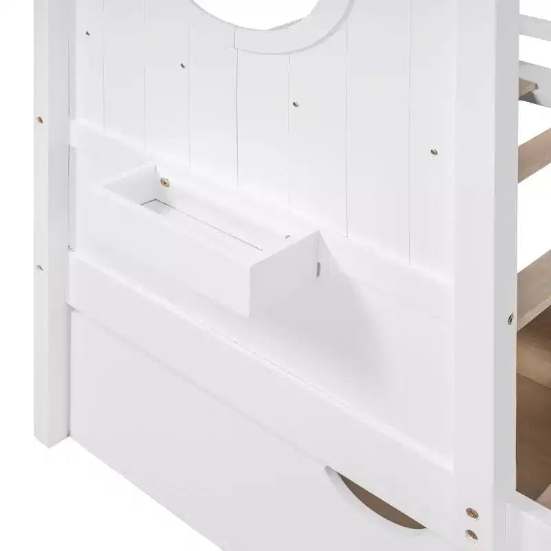 Twin/Full Size Wooden House Bed with 2 Drawers, Kids Bed with Storage Shelf - ModernLuxe